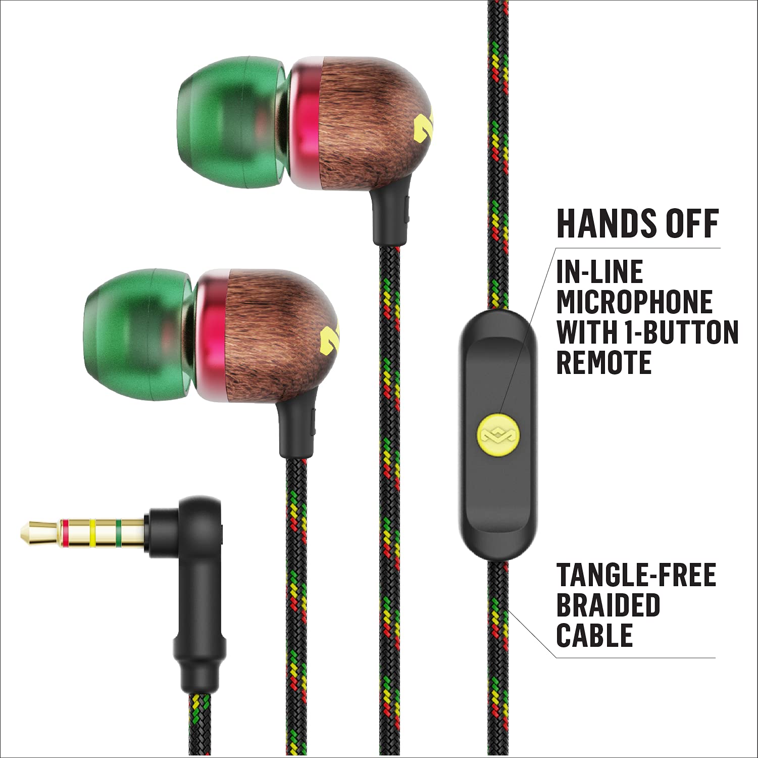 Amazon.com: House of Marley Smile Jamaica AUX Wired Earbuds with
